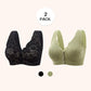 ✨🔥 Plus Size Zero Touch Lace Full Cup Front Opening Bra