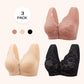 ✨🔥 Plus Size Zero Touch Lace Full Cup Front Opening Bra